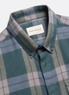 Larry Check Shirt in Forest Green/Silver Blue from Far Afield