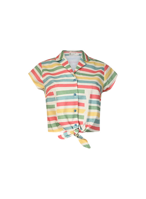 Peggy Top in Multi Beach Stripe from Palava