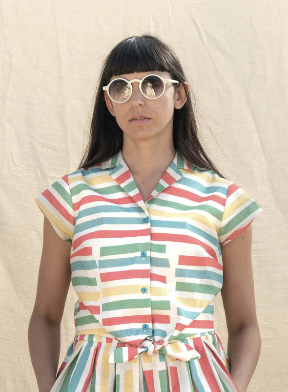 Peggy Top in Multi Beach Stripe from Palava