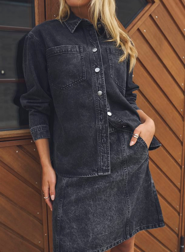 Emma Denim Skirt in Medium Grey Denim from Kaffe