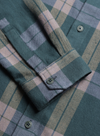Larry Check Shirt in Forest Green/Silver Blue from Far Afield