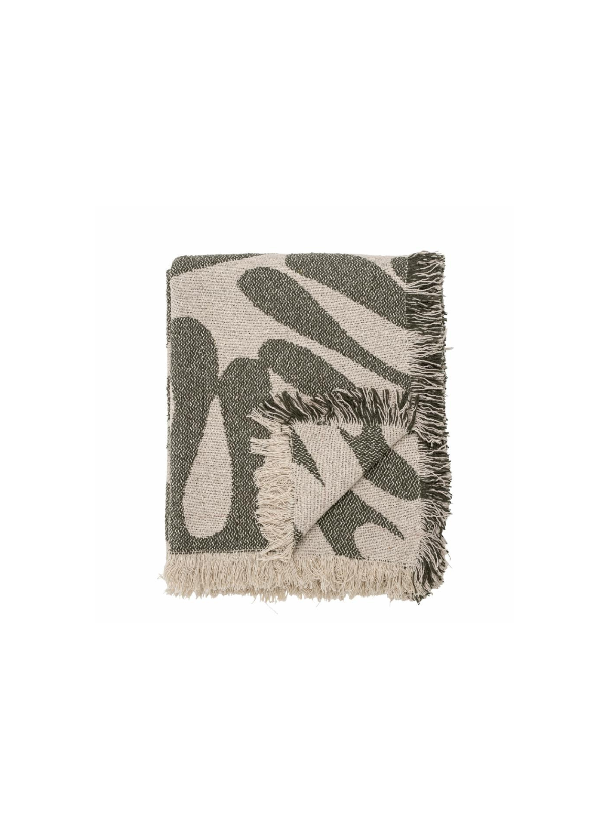 Alk Green Recycled Cotton Throw from Bloomingville