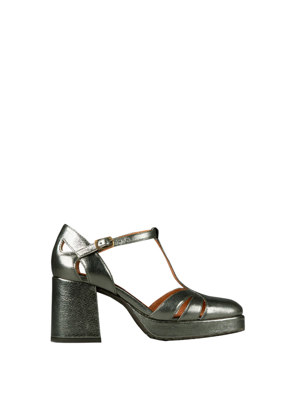 Chaza Heels in Metallic Gunmetal from Esska