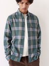 Larry Check Shirt in Forest Green/Silver Blue from Far Afield