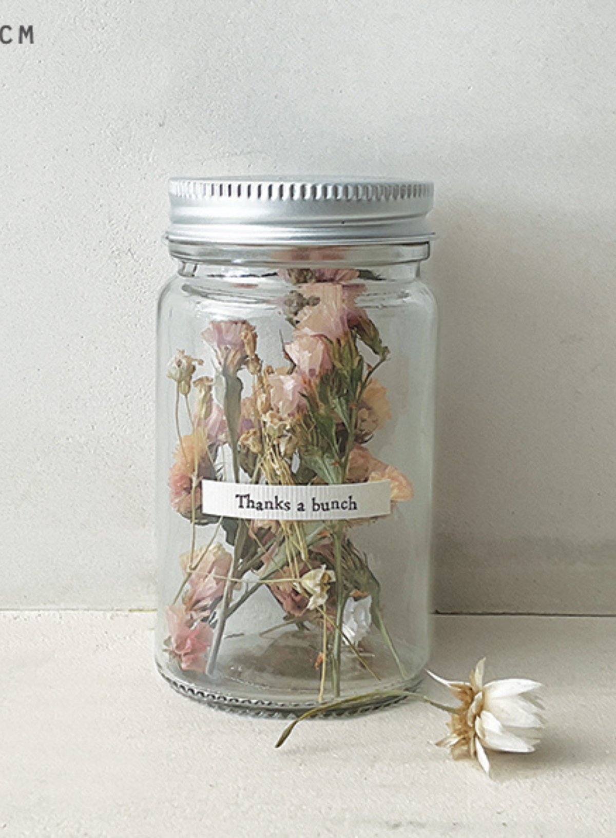 East of India Dried flowers in jar Thanks a bunch