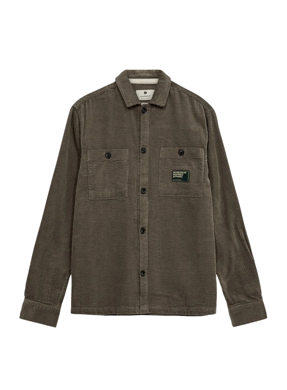 Theo Cord L/S Overshirt in Deep Litchen Green from Anerkjendt