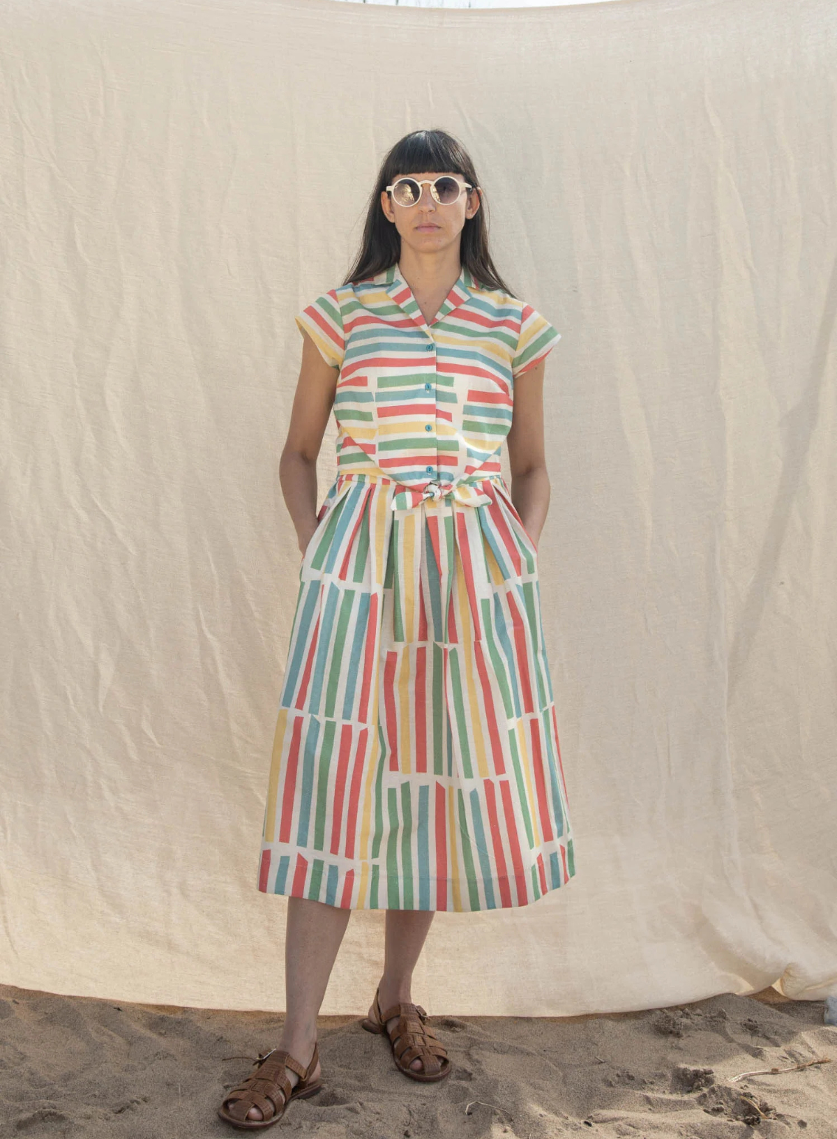 Florence Skirt in Multi Beach Stripe from Palava