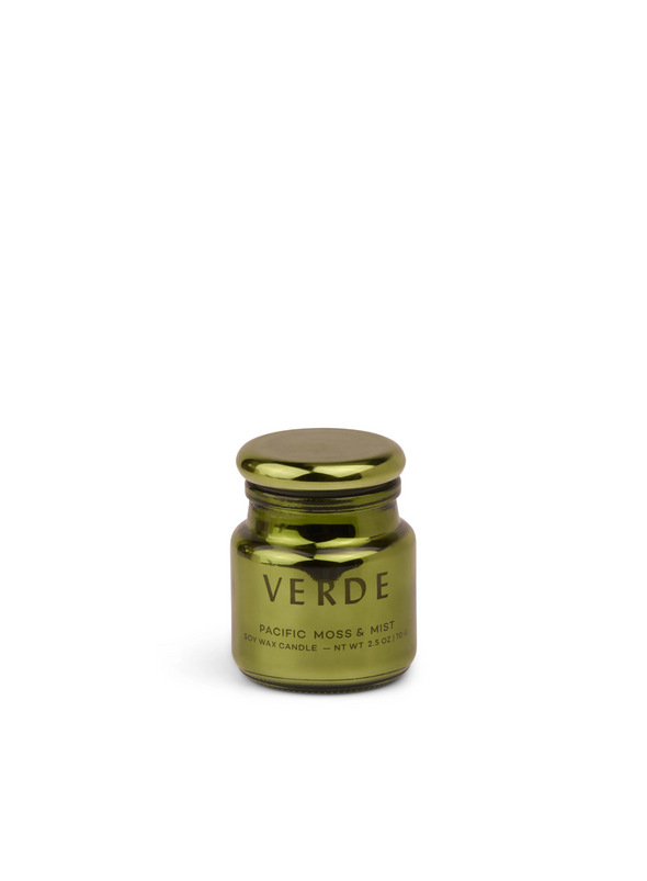 Chroma Verde Green Metallic Glass Candle in Pacific Moss from Paddywax