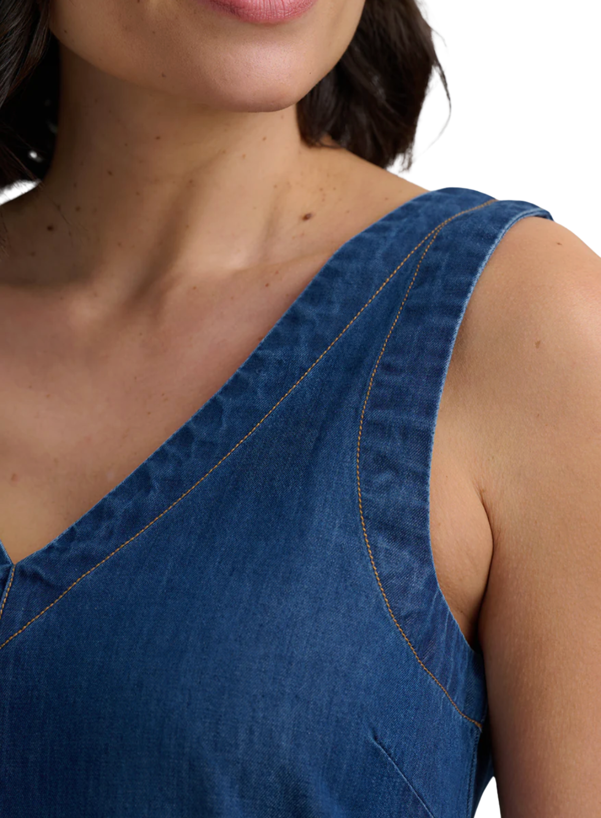 Sugarhill Cerys Midi Sundress in Blue Denim
