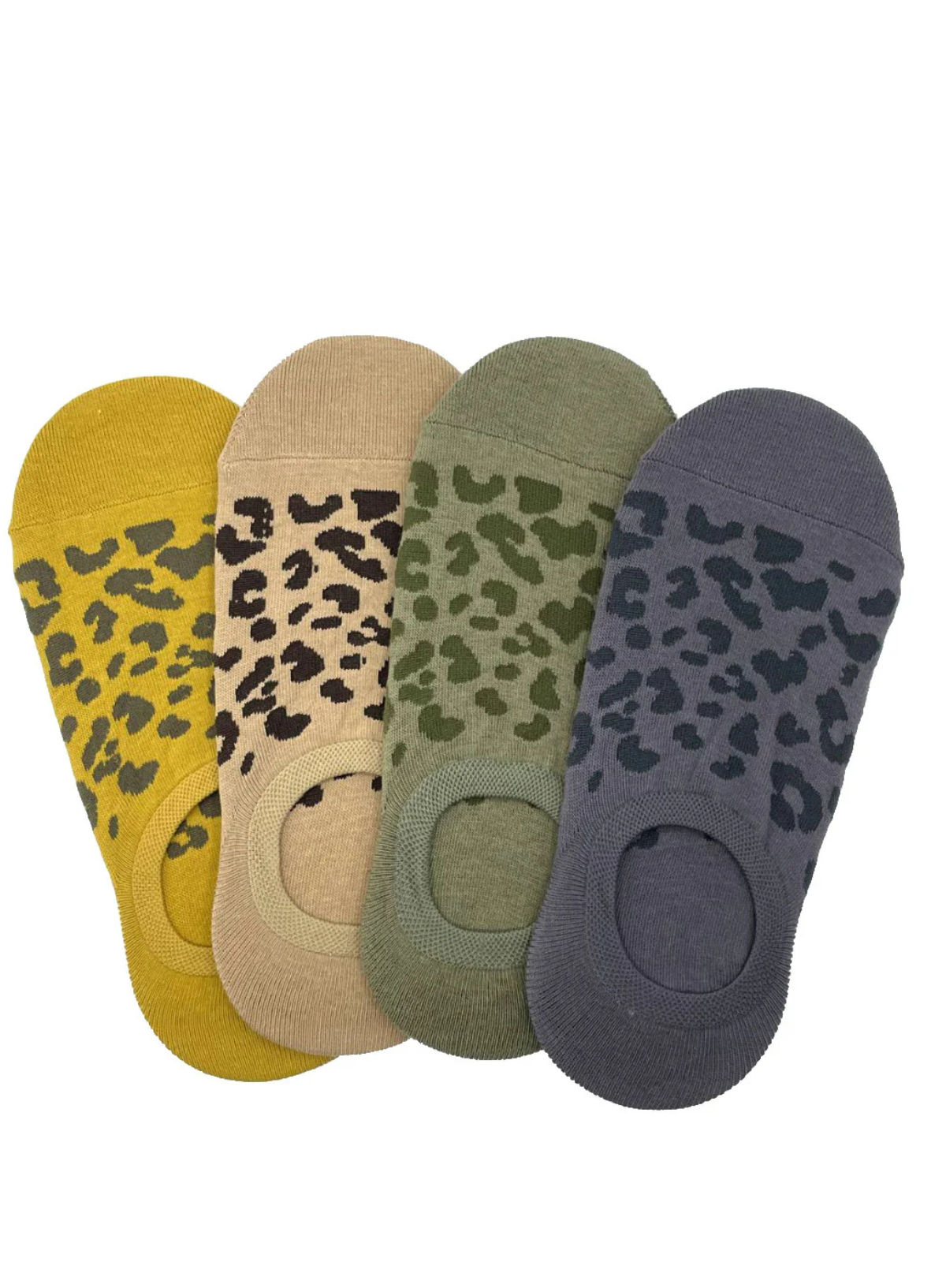 Leopard Trainer Socks in Charcoal from Sixton