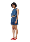 Dafne Cropped Denim Top in Blue Jean from FRNCH