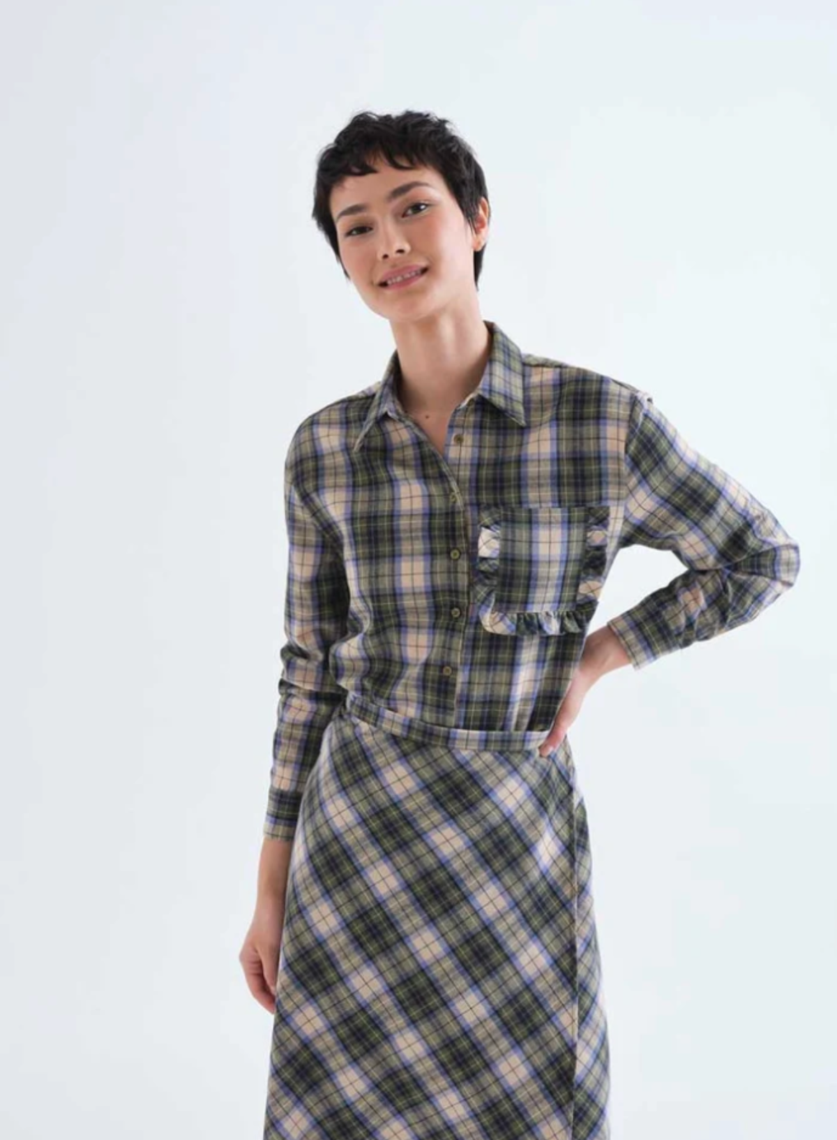 Compañia Fantastica Shirt in Green Plaid