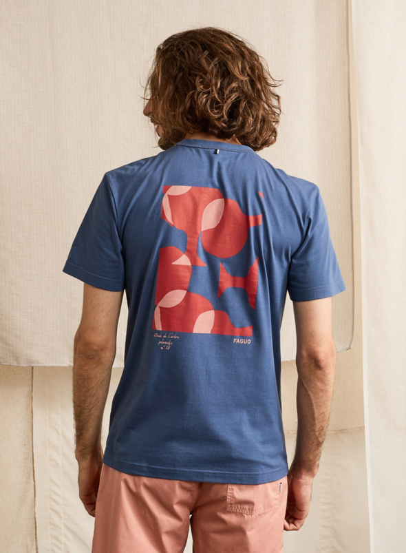 Lugny Knit T-Shirt in Navy from Faguo