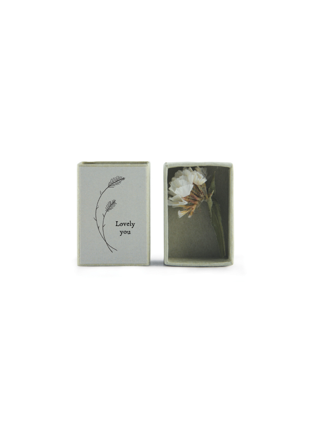 East of India Dried flower matchbox Lovely you
