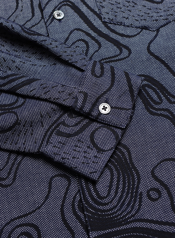 Day Shirt Contours Print in Navy Iris from Far Afield