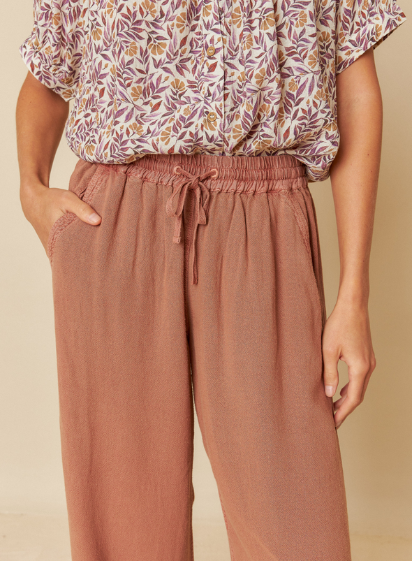 Wide Leg Trousers in Toffee from Indi & Cold