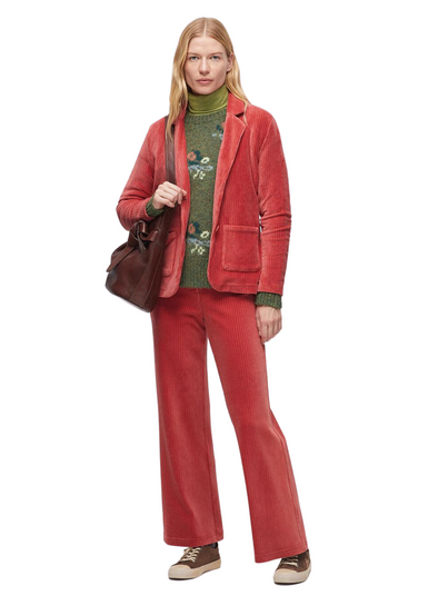 Elastic Corduroy Pants with Zipper Maxi in Pink from Nice Things