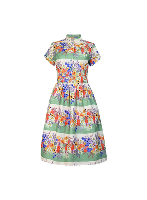Louise Dress in Green Edible Flowers from Palava