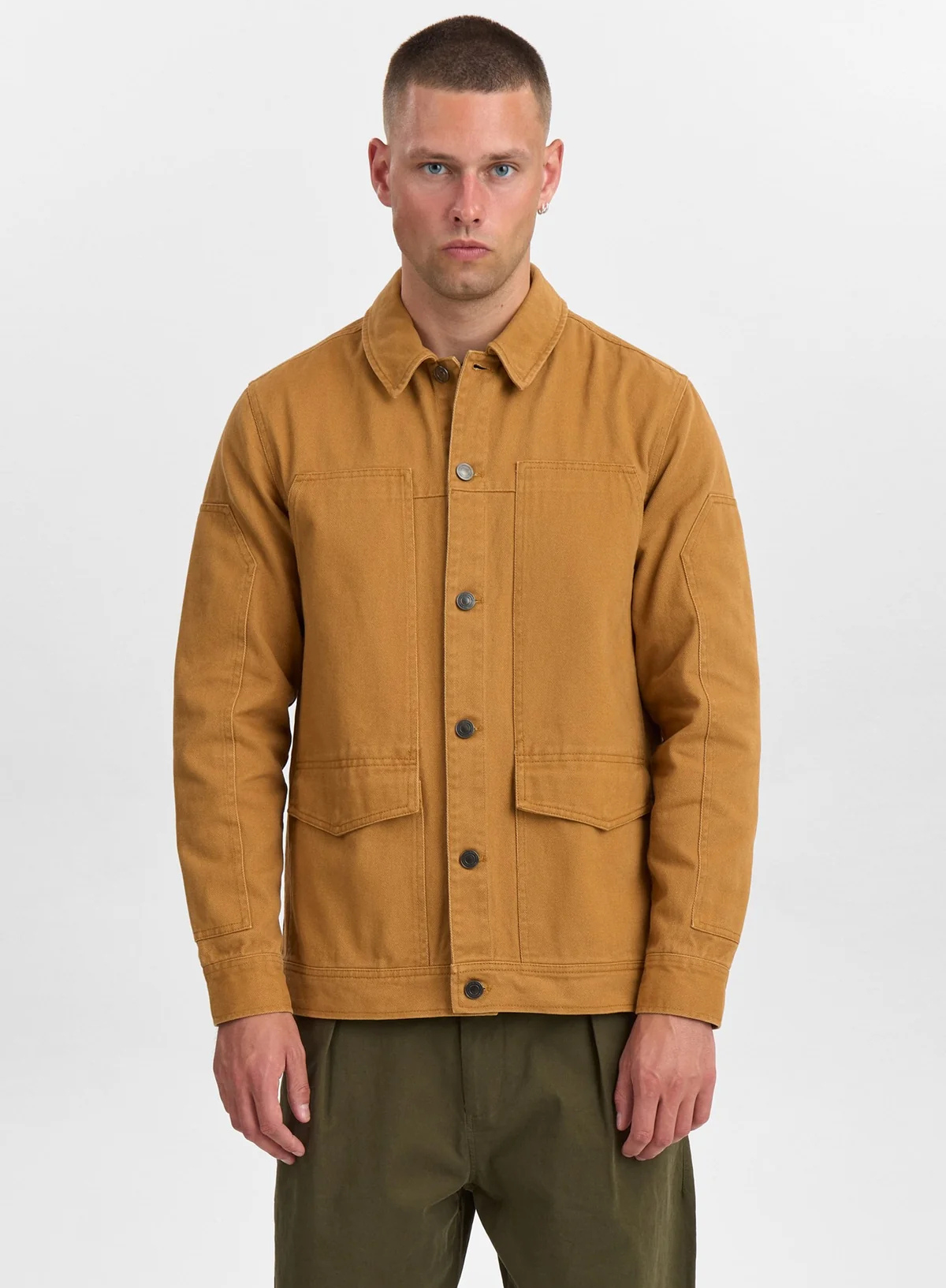 Oscar Twill Overshirt in Golden Brown from Anerkjendt