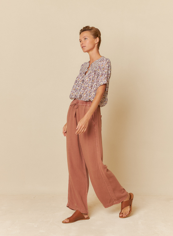 Wide Leg Trousers in Toffee from Indi & Cold