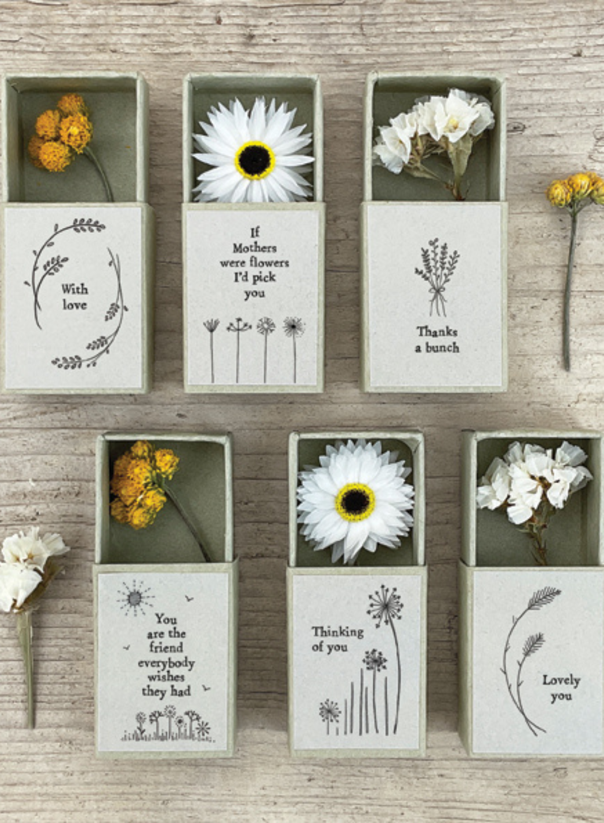 East of India Dried flower matchbox Lovely you