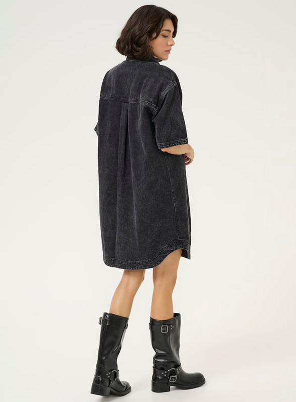 Emma Denim Shirt Dress in Medium Grey Denim from Kaffe