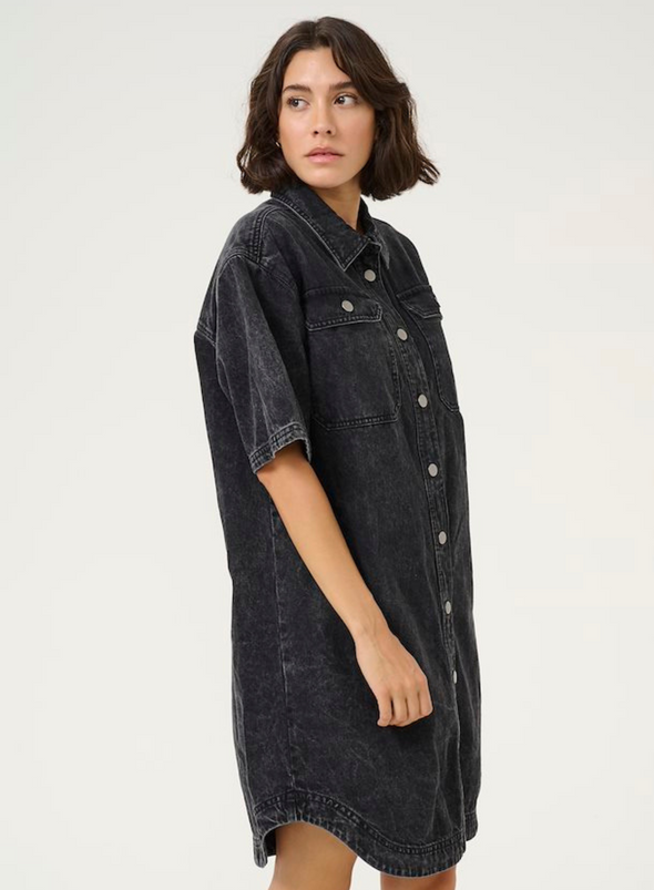 Emma Denim Shirt Dress in Medium Grey Denim from Kaffe