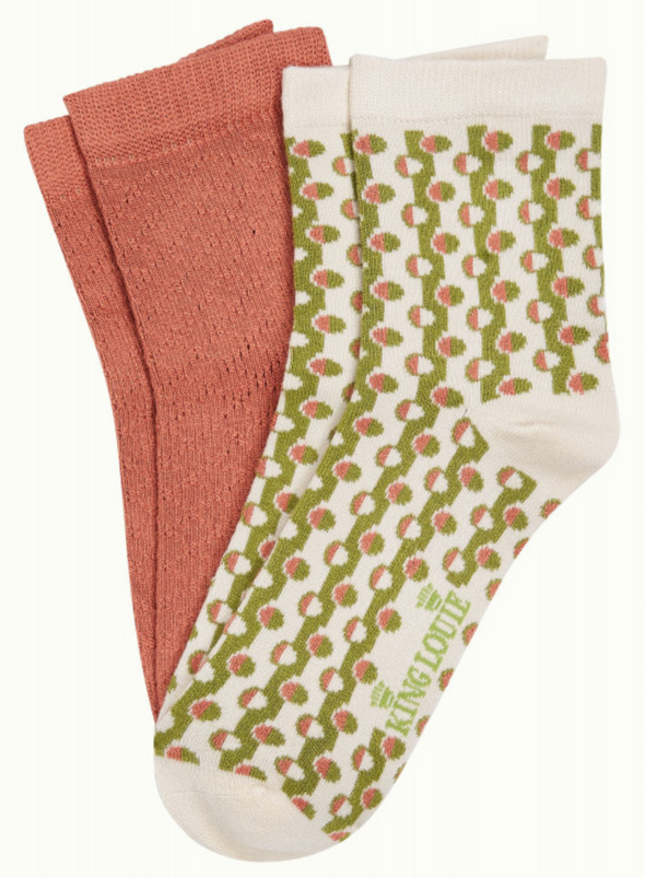 Half Socks 2-Pack Cosette in Woodbine Green from King Louie