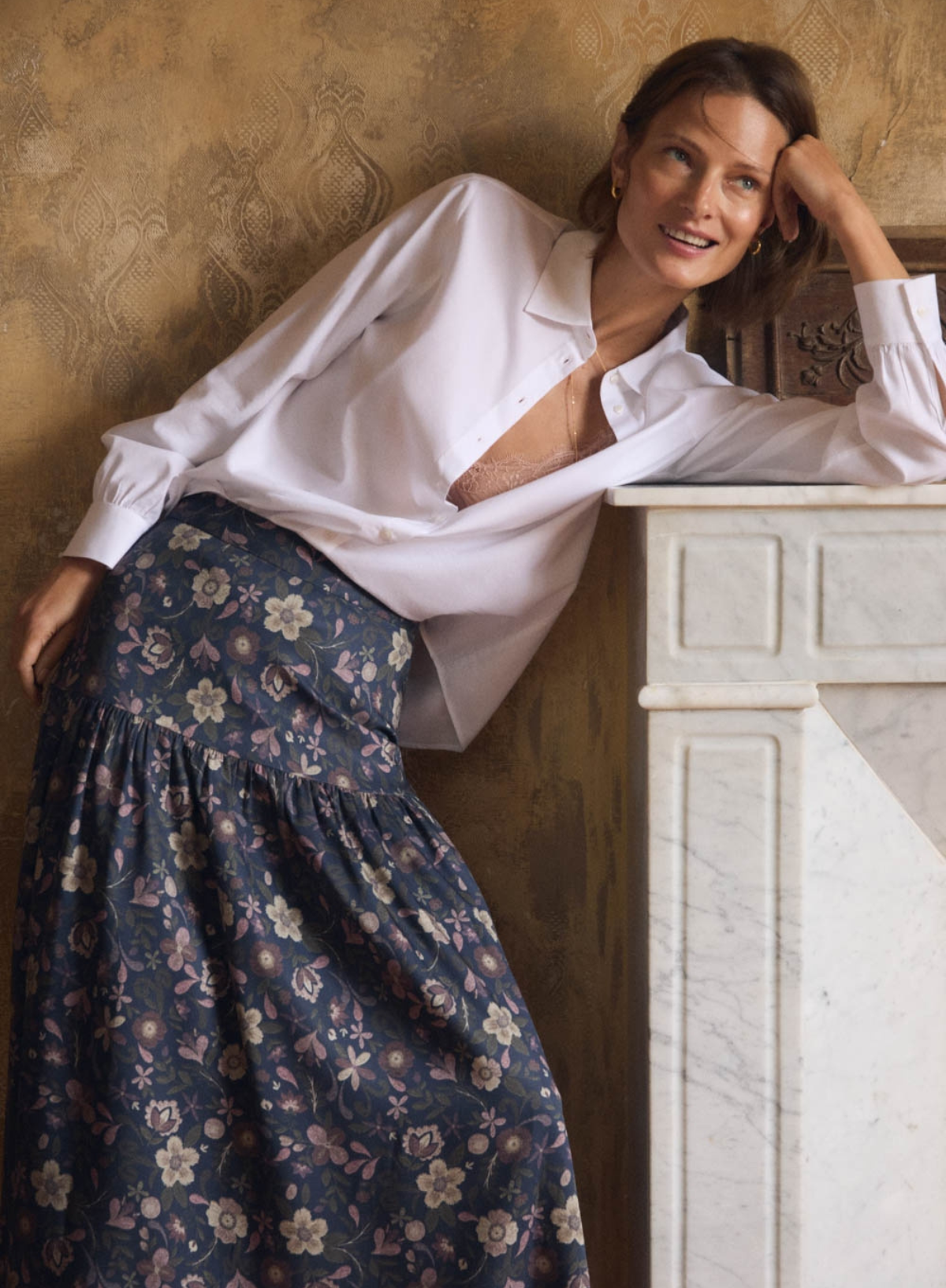 Alicia Skirt in Floral Bordada from Ese O Ese