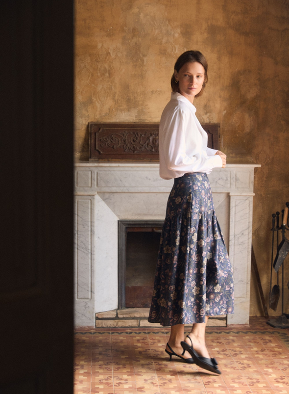 Alicia Skirt in Floral Bordada from Ese O Ese