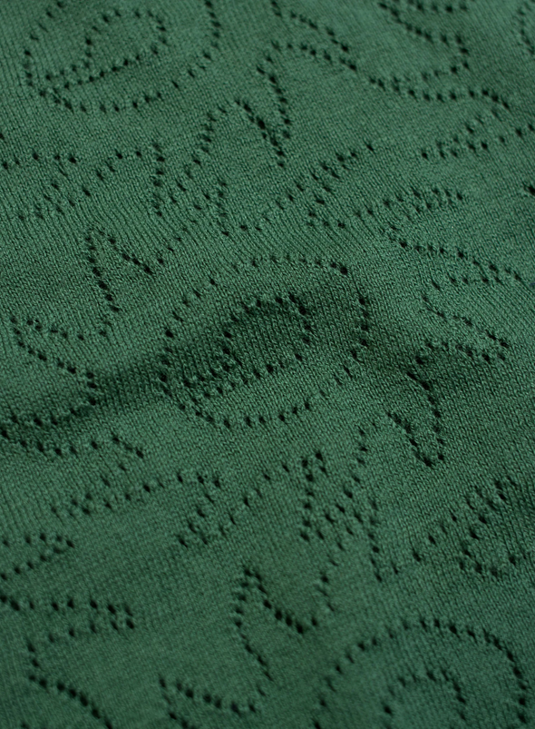 Belser Knitted S/S Polo in Tropical Green Sun Swirls from Far Afield