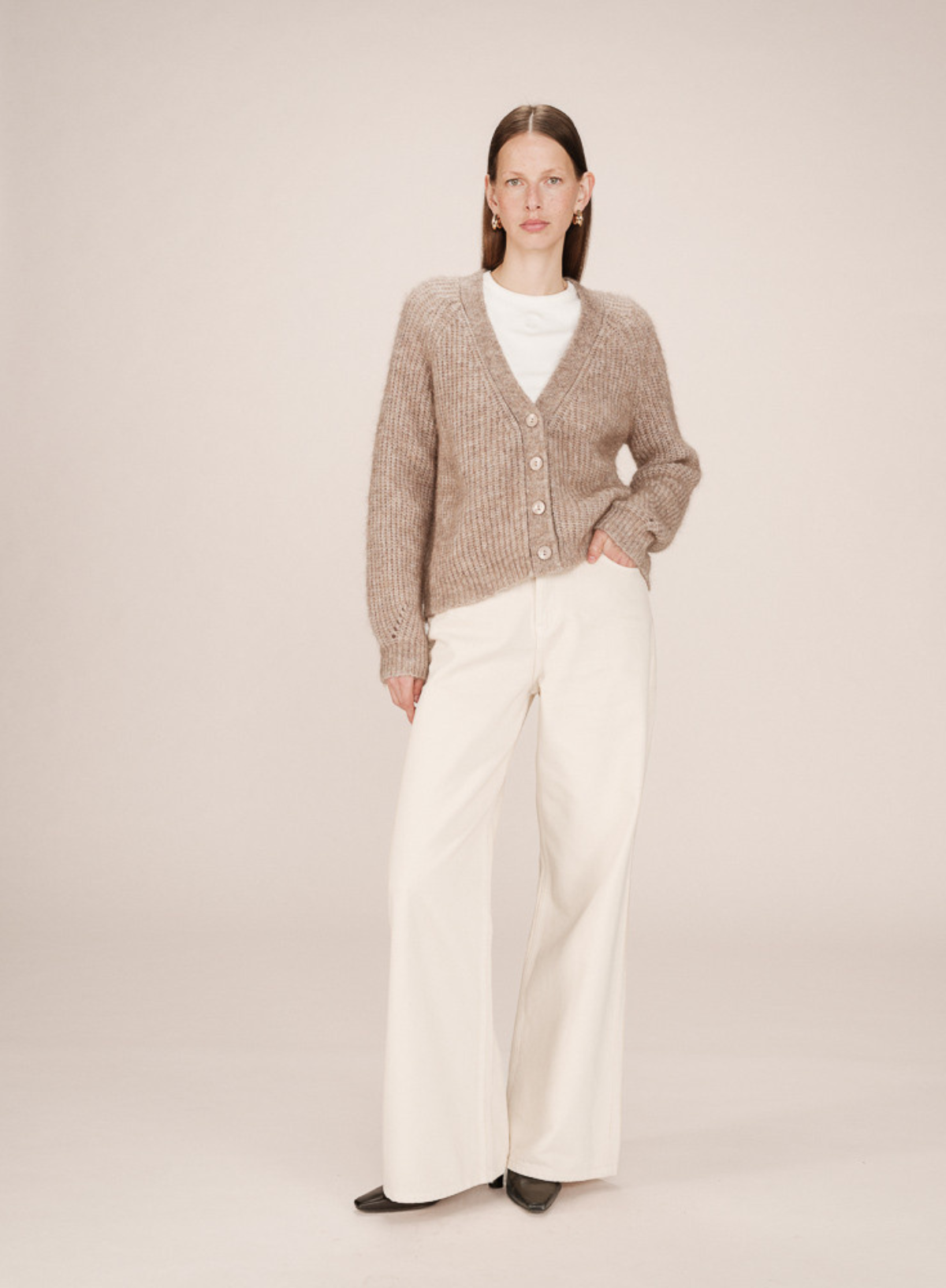 Saluda Cardigan in Greige from Grace & Mila