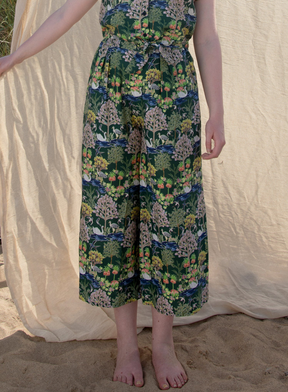 Edith Trousers in Green Botanical Gardens from Palava