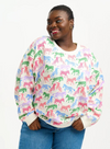 Eadie Relaxed Sweatshirt in Off-White Colourful Zebra from Sugarhill