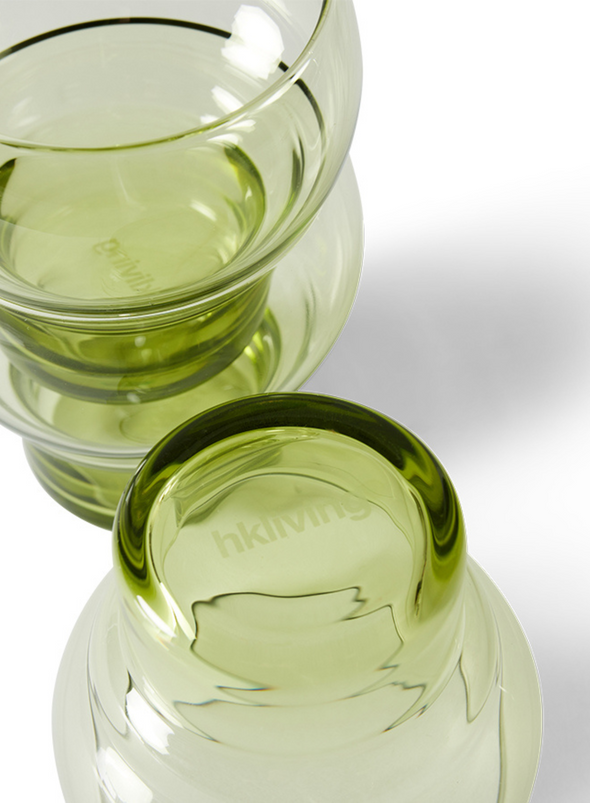 70's Glassware Bulb Glass in Mint Green from HK Living