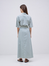 Bubble Long Skirt in Green Stripes from Yerse