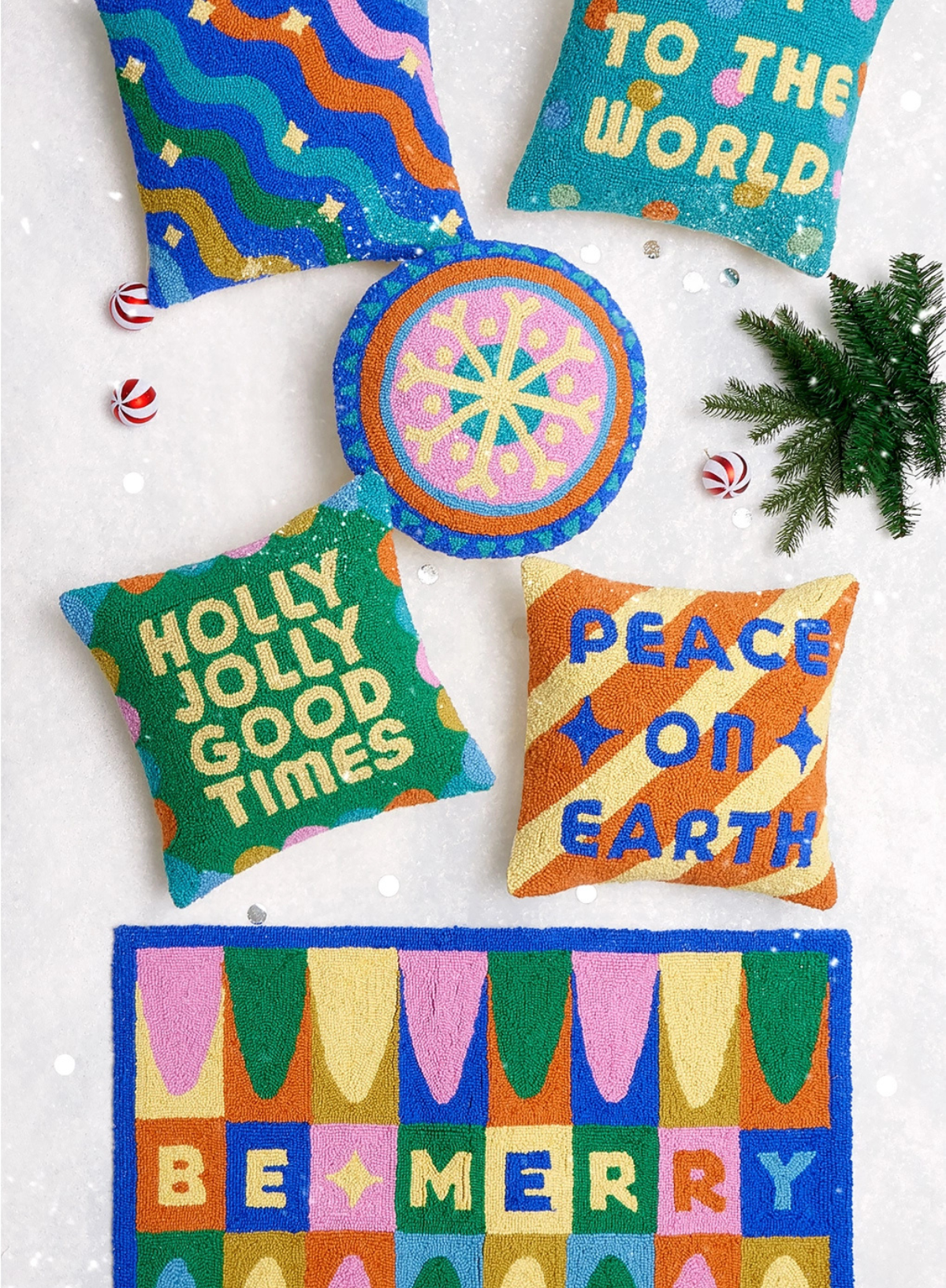 Holly Jolly Hook Cushion from Peking Handicraft