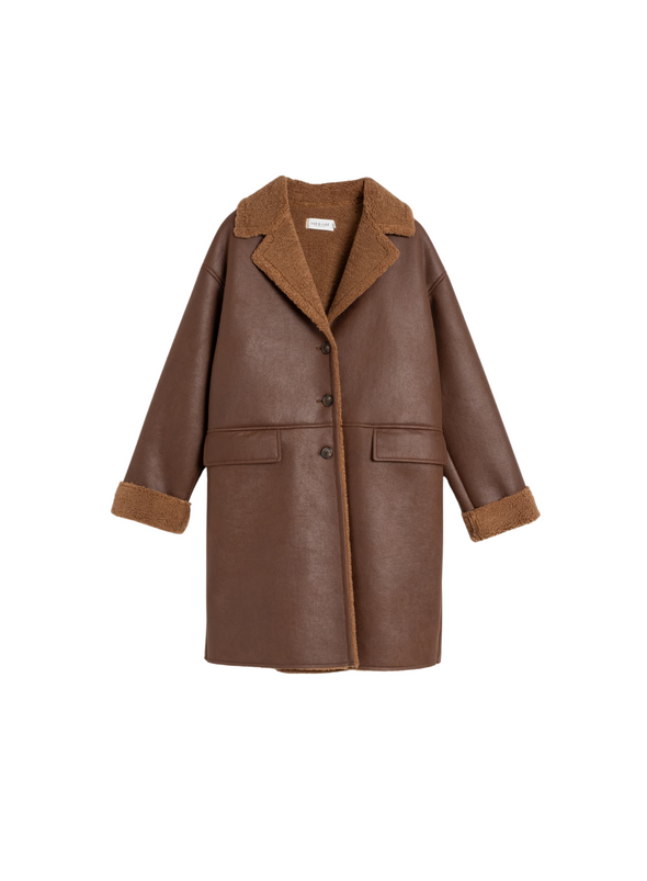 Mid Length Coat in Chocolate from Indi & Cold