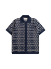 Zigger Cardigan in Navy Iris Palm Tree from Far Afield