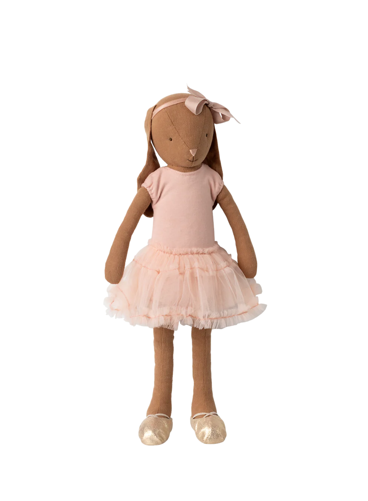 Maileg Bunny Size 3 in Chocolate Brown with Ballet Suit and Skirt Rose