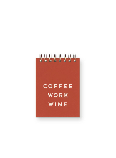 Coffee Work Wine Mini Jotter Notebook from Ruff House Print Shop