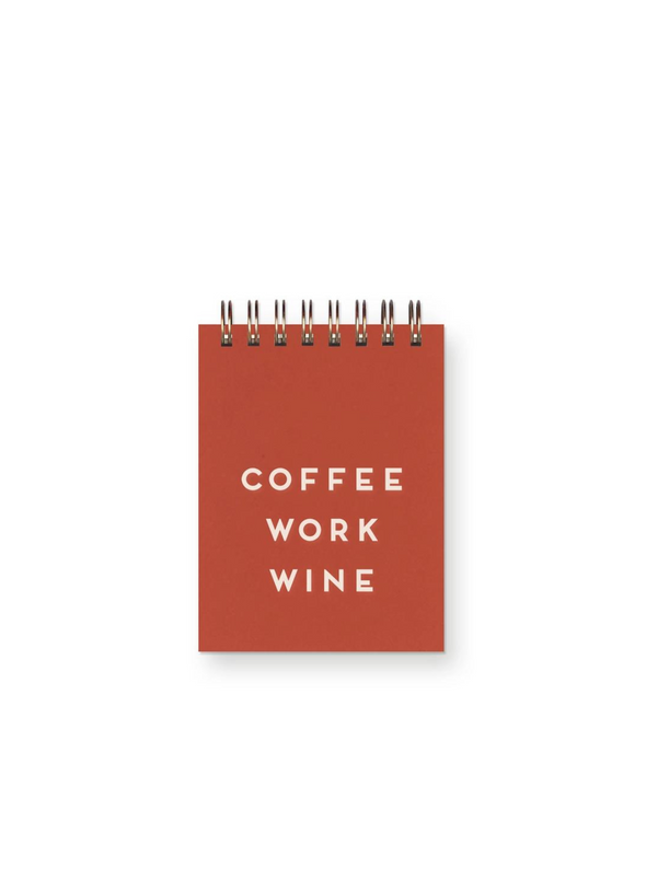 Coffee Work Wine Mini Jotter Notebook from Ruff House Print Shop