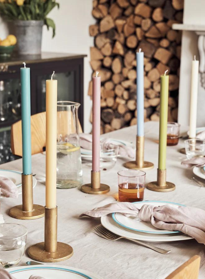 Paraffin Wax Dinner Candle in Lilac from True Grace