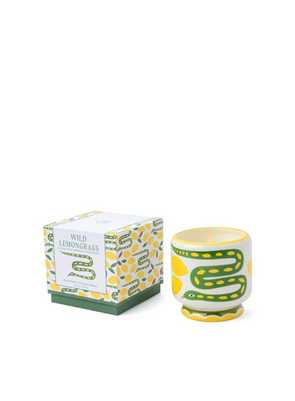 Adopo Snake Ceramic Candle in Wild Lemongrass from Paddywax
