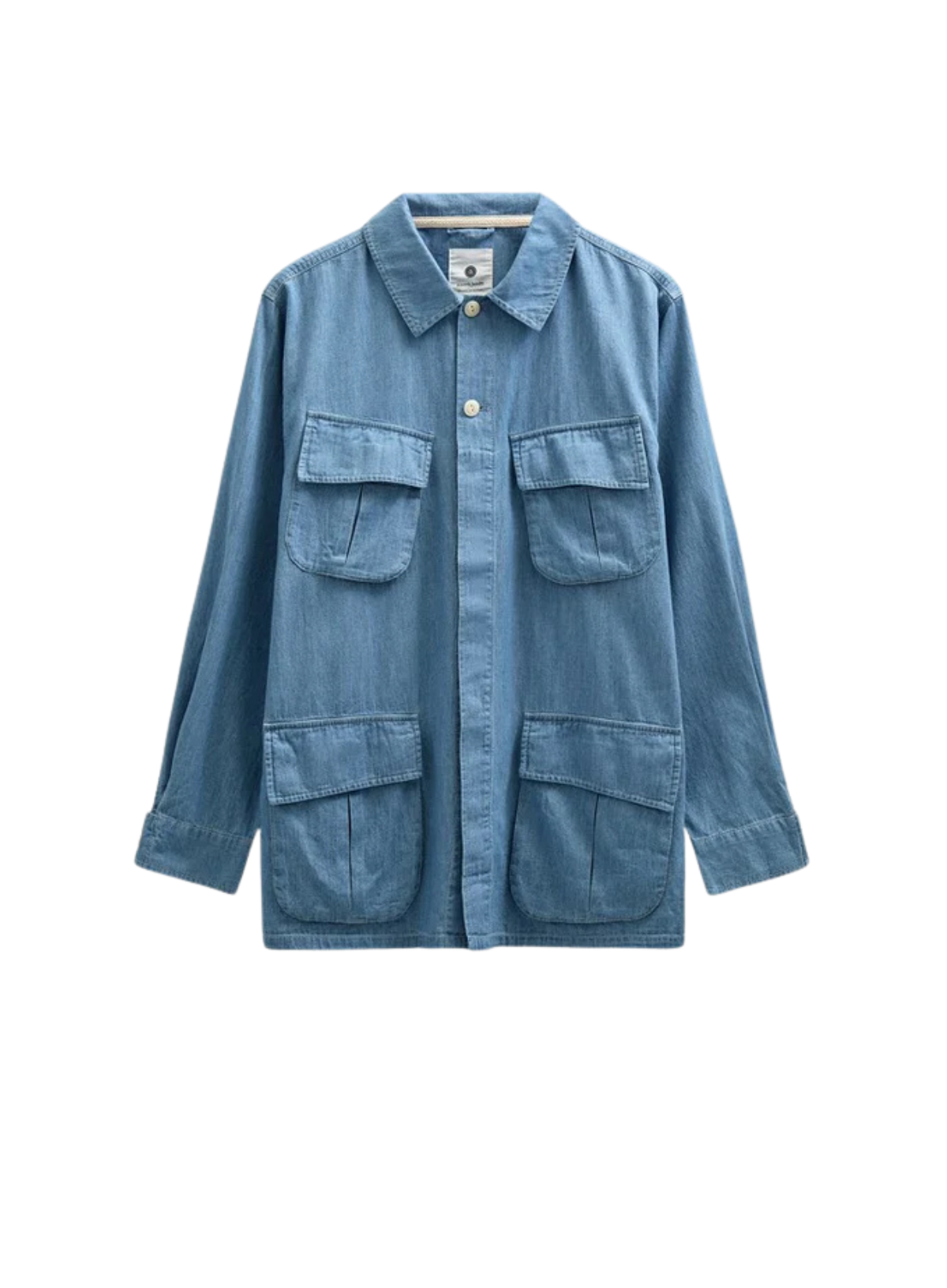 Anerkjendt Otto Chambray 4 Pocket Jacket in Medium Blue Denim