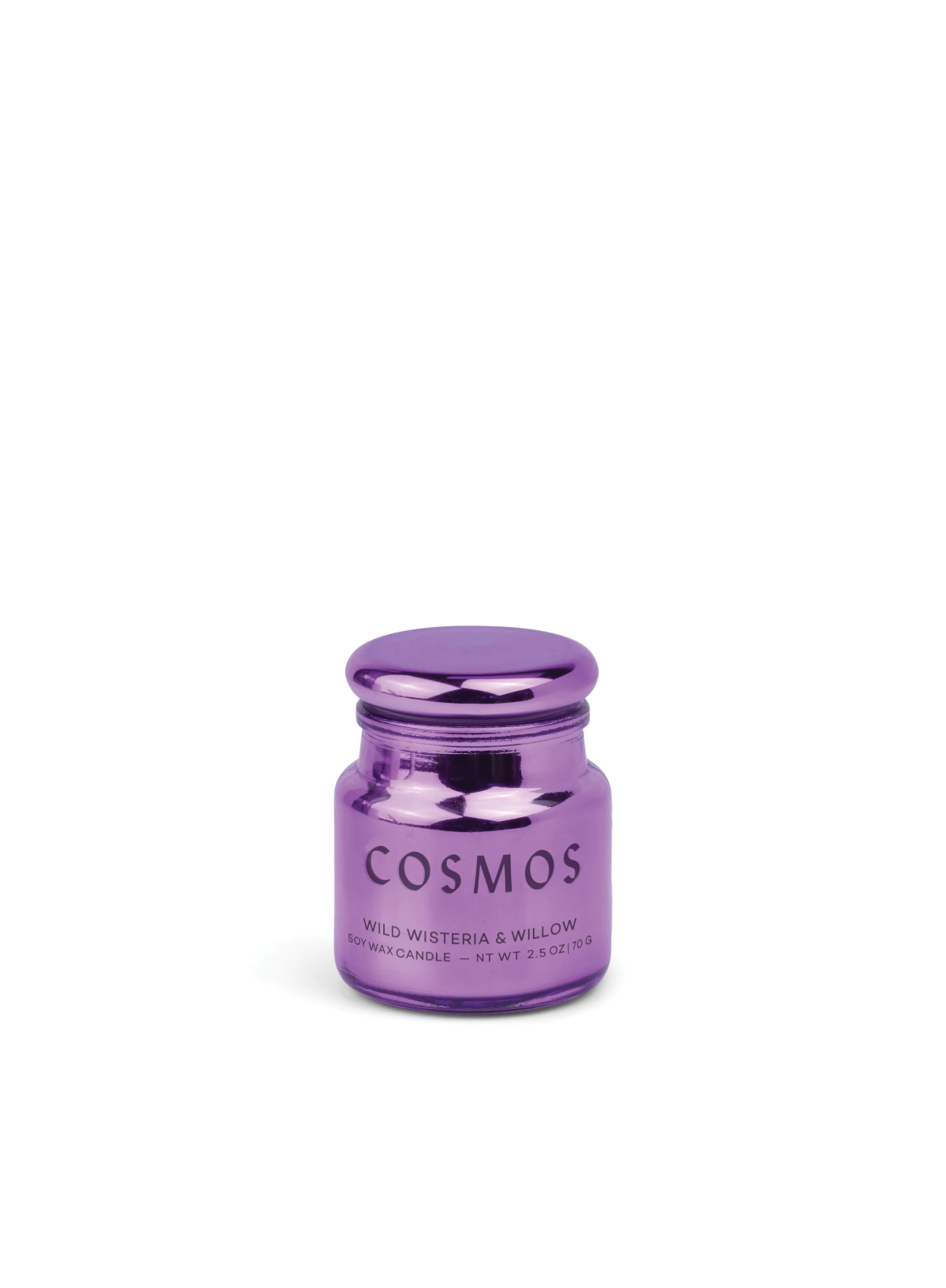 Chroma Cosmos Violet Metallic Glass Candle in Wisteria Willow from Paddywax
