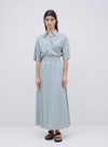 Bubble Long Skirt in Green Stripes from Yerse