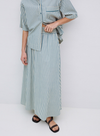 Bubble Long Skirt in Green Stripes from Yerse
