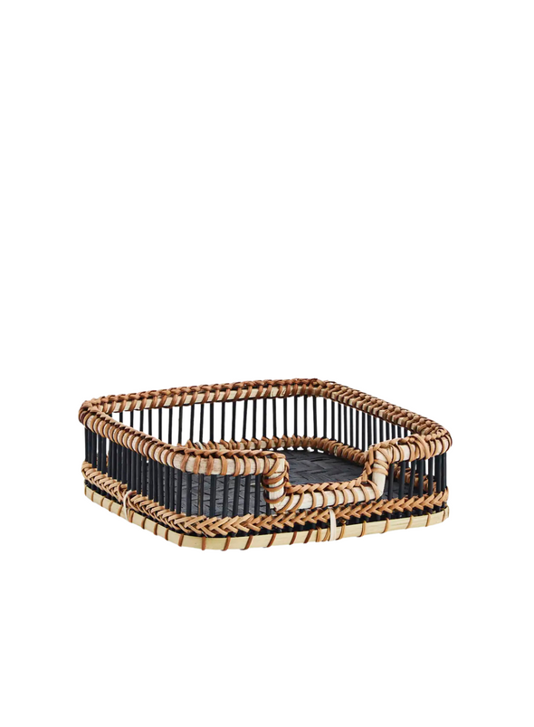 Bamboo Napkin Holder Black/Natural from Madam Stoltz