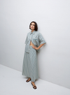 Bubble Long Skirt in Green Stripes from Yerse